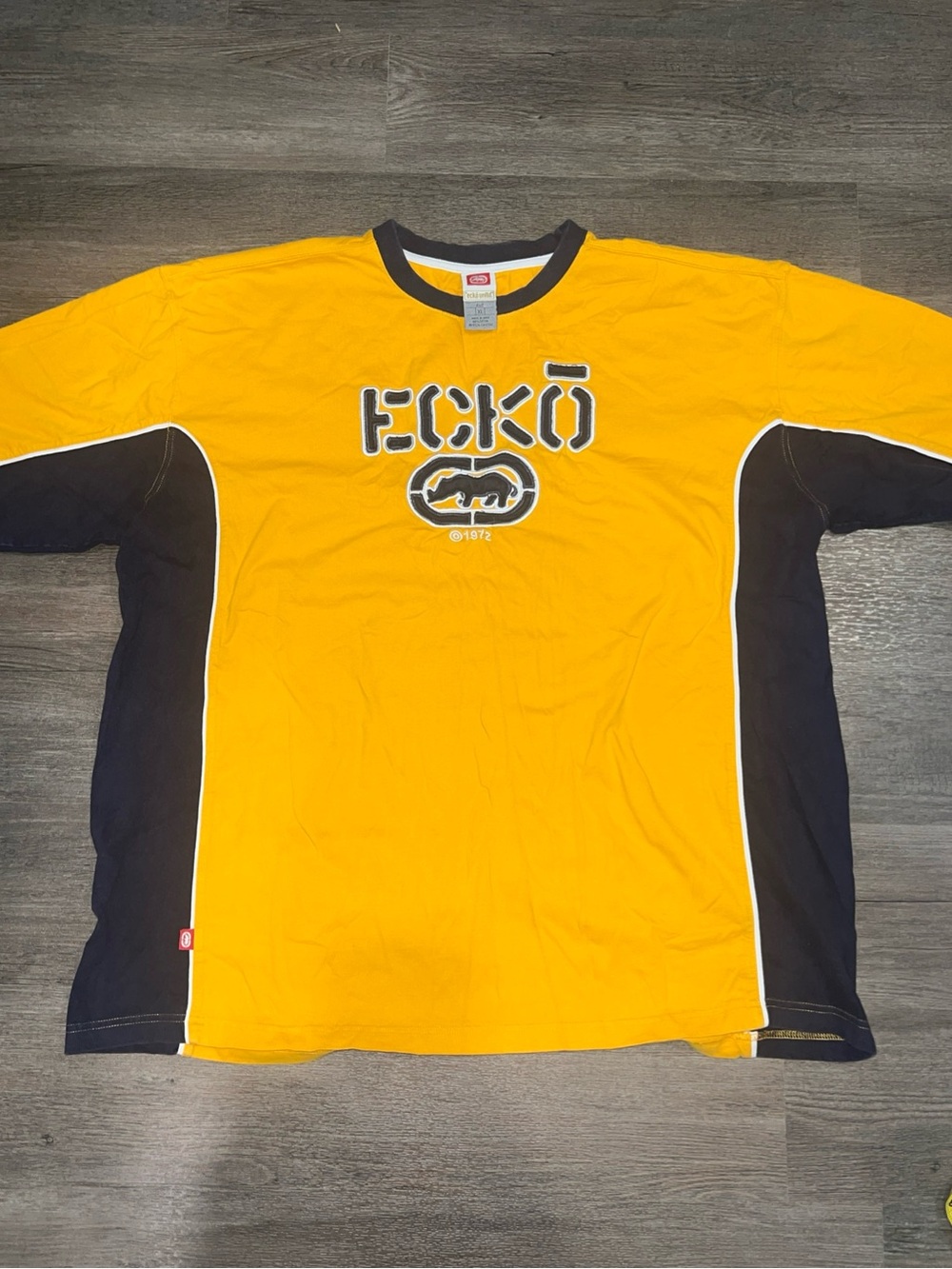 Ecko Unlimited Yellow Short Sleeve Tee with Black Panels